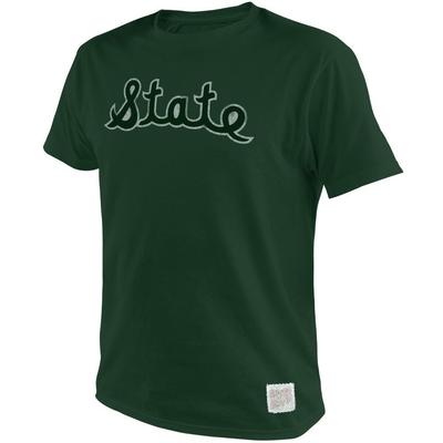Michigan State Vault State Script Tee FOREST