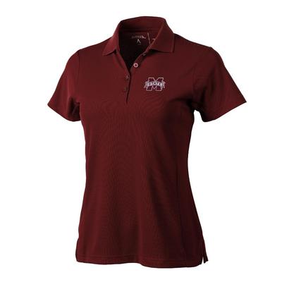 Mississippi State Antigua Women's Legacy Pique Polo MAROON