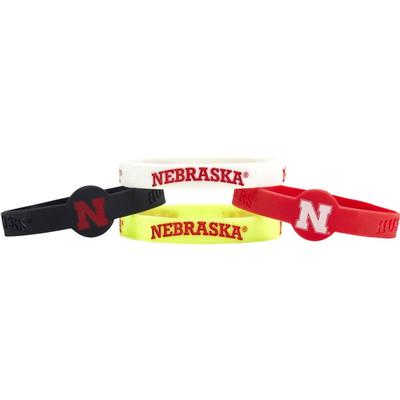 Nebraska 4-Pack Silicone Bracelets