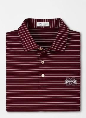 Mississippi State Peter Millar Crafty Stripe Performance Polo