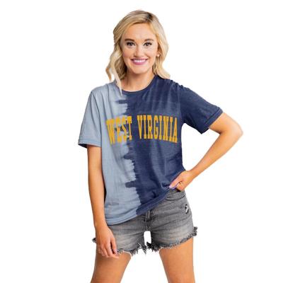 West Virginia Gameday Couture Find Your Groove Spilt Dyed Tee