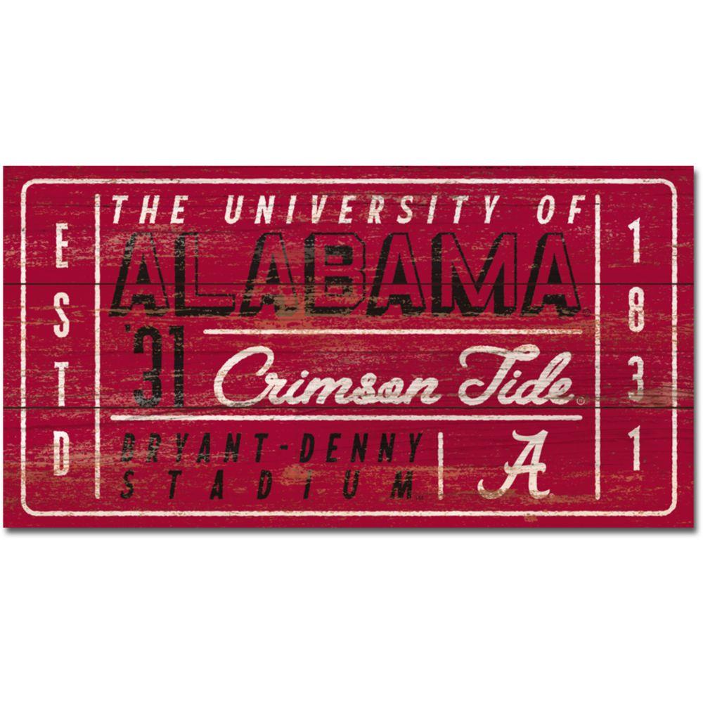 Alabama Crimson Tide 11'' x 20'' Home Of The Sign