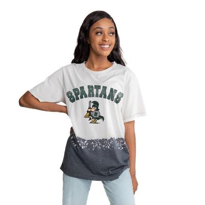 Michigan State Gameday Couture Vault Clash Course Bleach Dyed Tee