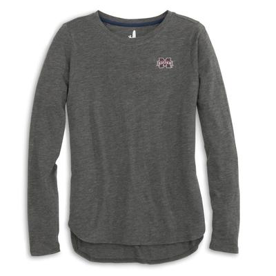 Mississippi State Johnnie-O Women's Addison Boat Neck Tee CHARCOAL