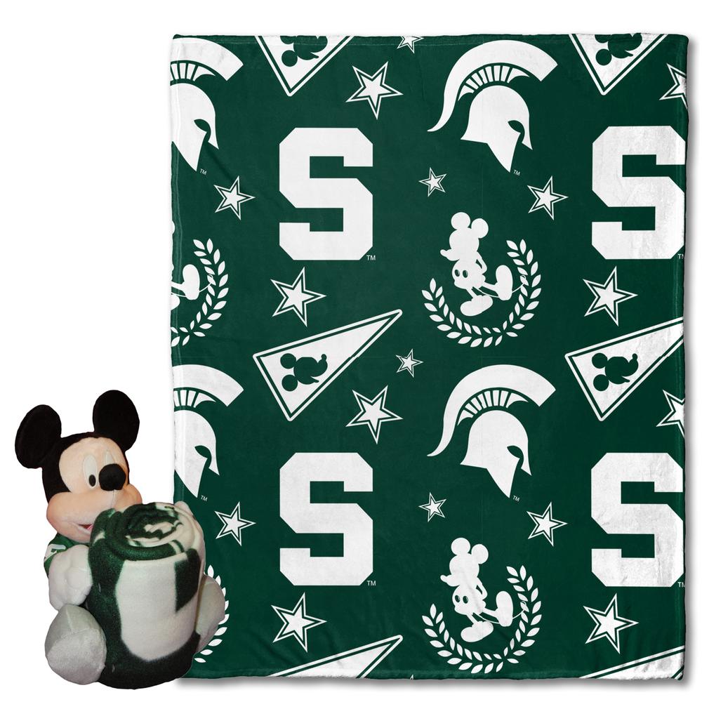  Michigan State Mickey Mouse Plush & Throw Blanket Bundle