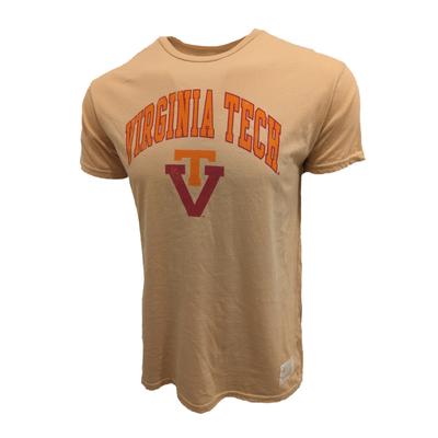 Virginia Tech Vault Arch T Over V Tee CAMEL