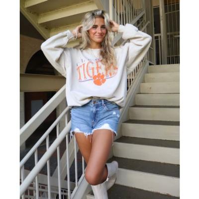 Clemson LivyLu 80`s Tigers Thrifted Sweatshirt