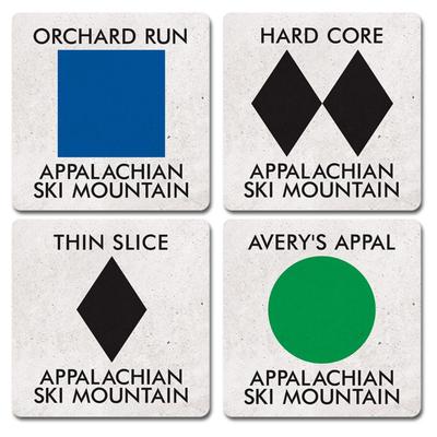 Boone 4-Pack Ski Warning Coasters