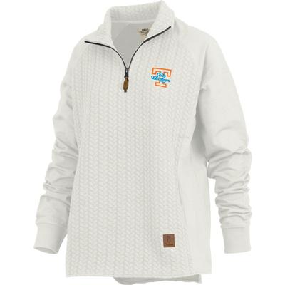 Tennessee Lady Vols Pressbox Daniel Cable Knit 1/4 Zip Pullover