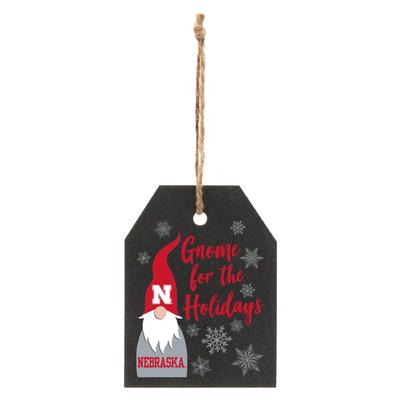 Nebraska Gnome for the Holidays Slate Ornament