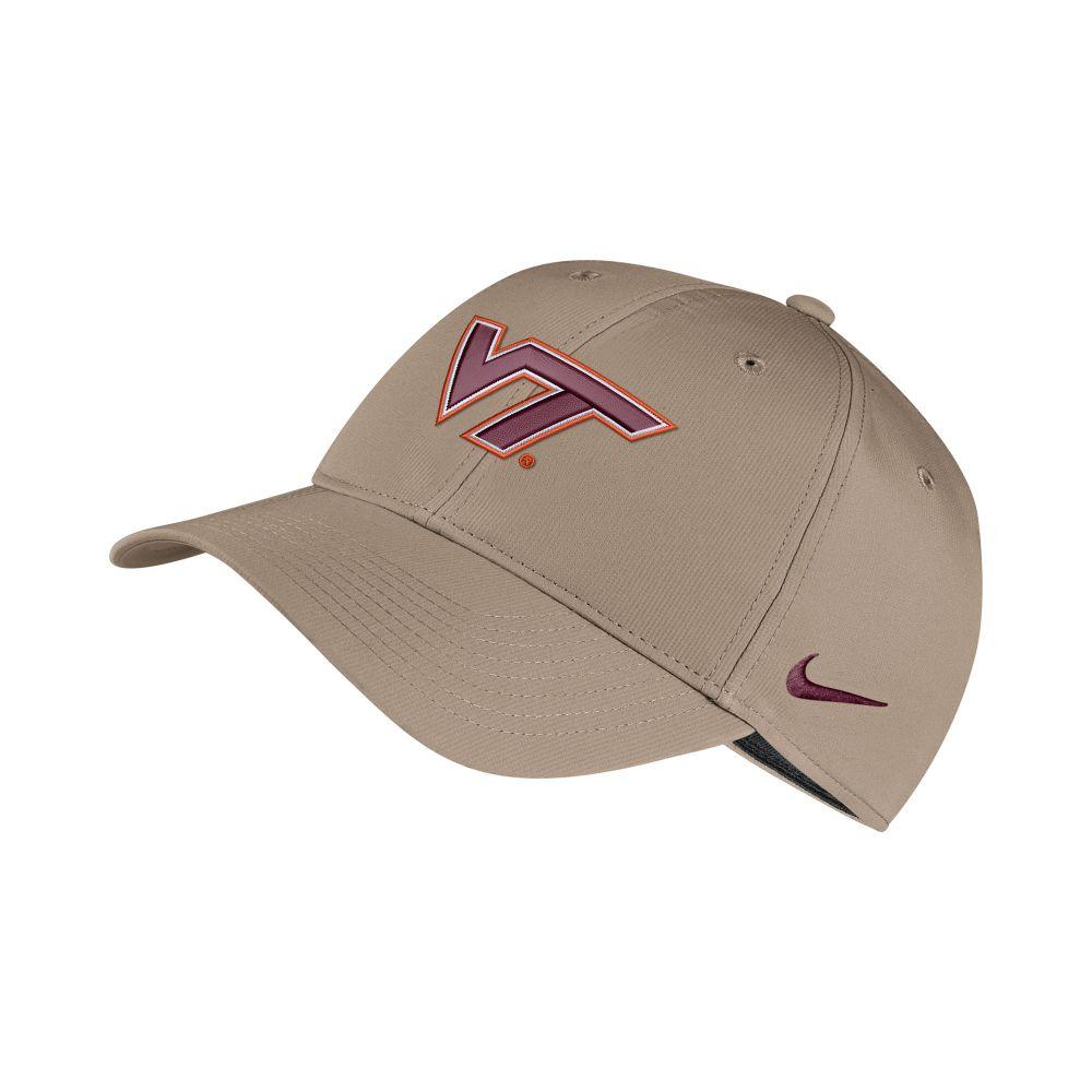 Virginia Tech Nike Legacy 91 Drifit Adjustable Cap - Khaki