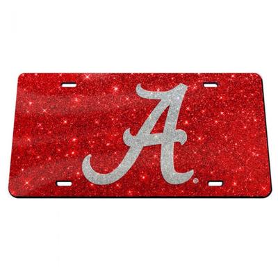 Alabama Crimson Glitter License Plate