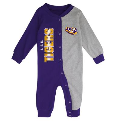 LSU Gen2 Infant Half Time Long Sleeve Snap Coverall