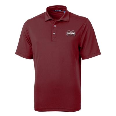Mississippi State Cutter & Buck Ribbon Ecopique Solid Polo