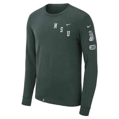 Michigan State Nike Men's Repeating Logo Cotton Long Sleeve Tee
