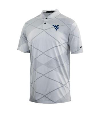 West Virginia Nike Golf Vapor Jacquard Polo PHOTON_DUST
