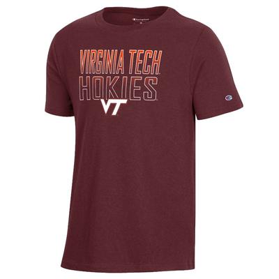 Virginia Tech Champion YOUTH Cotton Ombre Stacked Tee