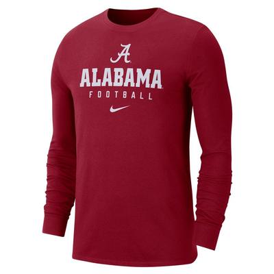 Alabama Nike Men's Dri-Fit Team Issue Football Long Sleeve Tee