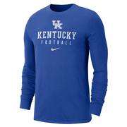  Kentucky Nike Men's Dri- Fit Team Issue Football Long Sleeve Tee