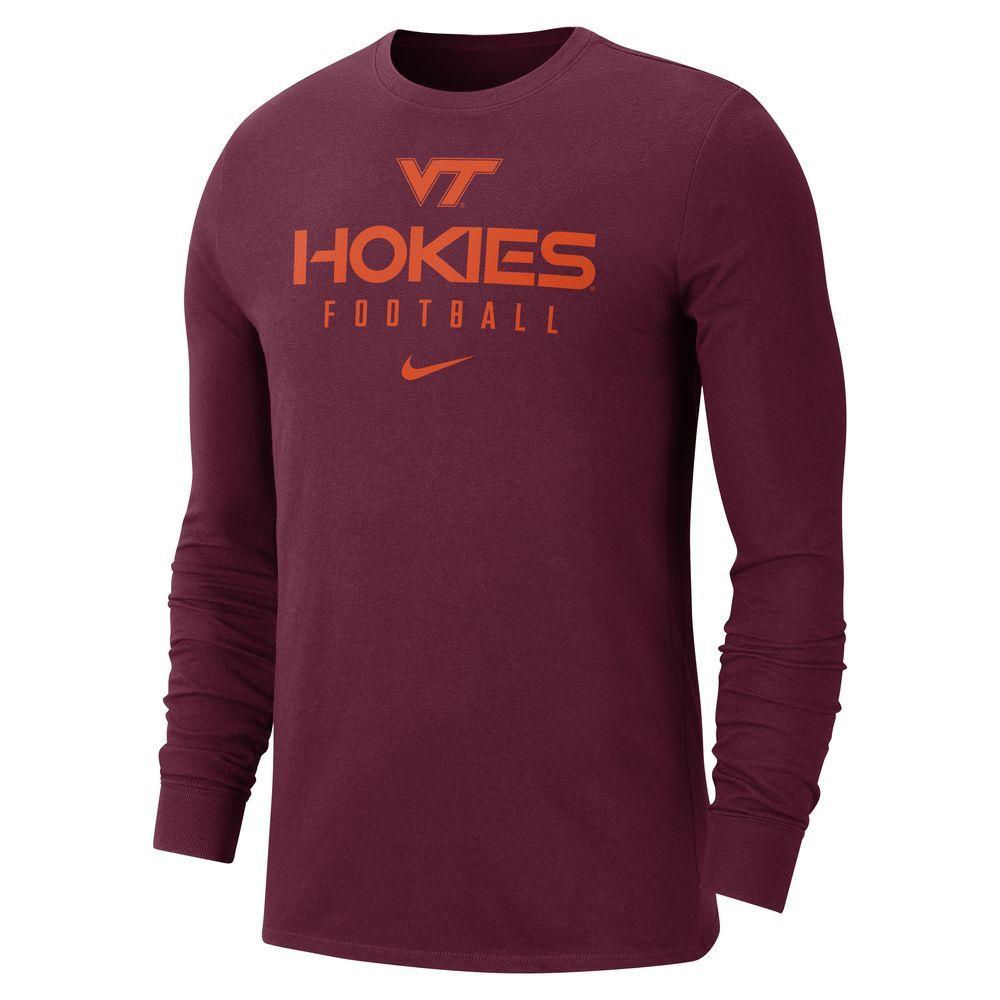 Hokies | Virginia Tech Nike Men's Dri-Fit Team Issue Football Long ...