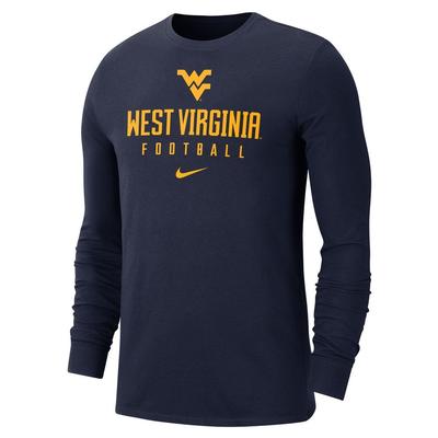West Virginia Nike Men's Dri-Fit Team Issue Football Long Sleeve Tee