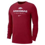  Arkansas Nike Men's Dri- Fit Team Issue Football Long Sleeve Tee