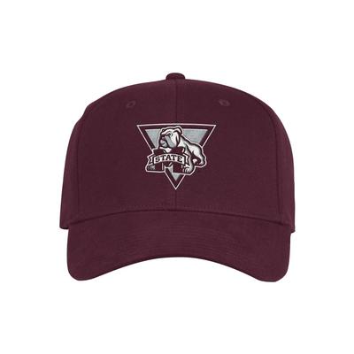 Mississippi State Adidas Bulldog with M State Cotton Slouch Stretch Hat