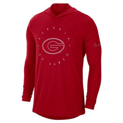 Georgia Nike Men's College Dri-Fit T Shirt Hoodie