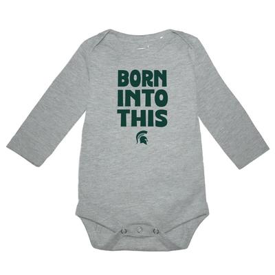 Michigan State Garb Infant Ollie Born Into this Onesie