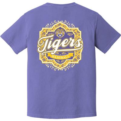 LSU Women's Tigers Paisley Baseball Comfort Colors Tee