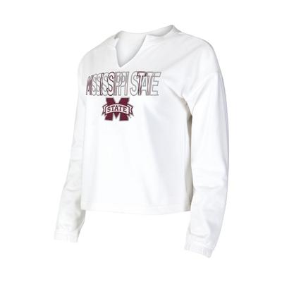 Mississippi State College Concepts Sunray Embroidered Top