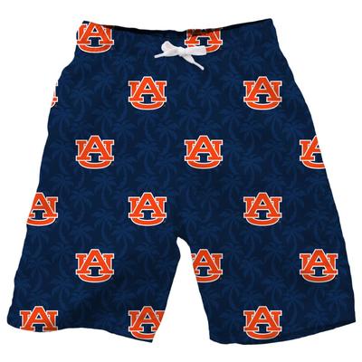 Auburn Wes and Willy Toddler AO Palm Tree Swim Trunk