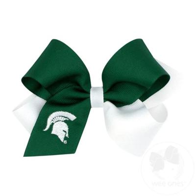 Michigan State Wee Ones Medium Two-Tone Grosgrain Hair Bow