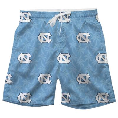 UNC Wes and Willy YOUTH AO Palm Tree Swim Trunk