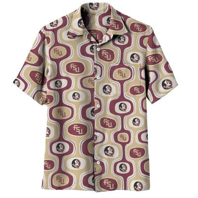 Florida State Wes and Willy Men's Cabana Boy Button Up Shirt