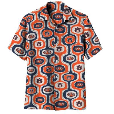 Auburn Wes and Willy Men's Cabana Boy Button Up Shirt