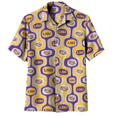 LSU Wes and Willy Men's Cabana Boy Button Up Shirt