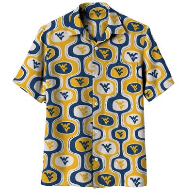West Virginia Wes and Willy Men's Cabana Boy Button Up Shirt