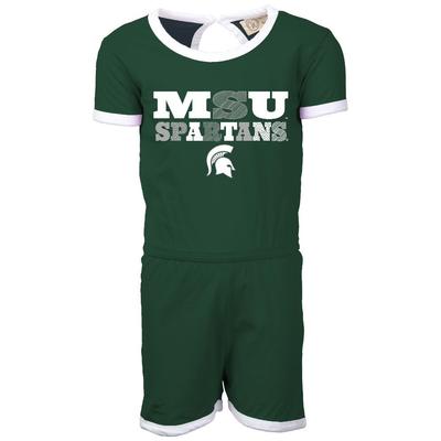 Michigan State Wes and Willy Kids Ringer Romper