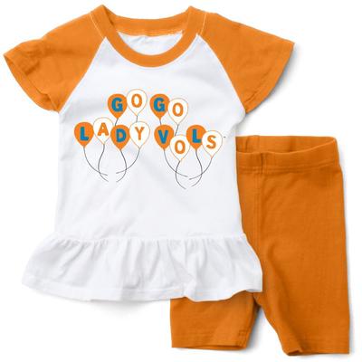 Tennessee Lady Vols Wes and Willy Infant Balloon Ruffle Top with Shorts Set