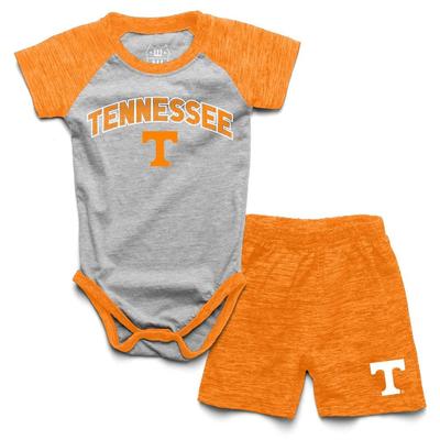 Tennessee Wes and Willy Infant Cloudy Yarn Raglan Hopper Set