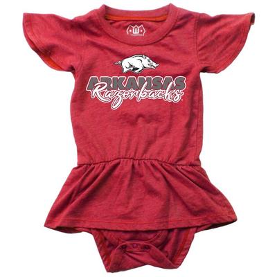 Arkansas Wes and Willy Infant Ruffle Sleeve Hopper with Skirt Onesie