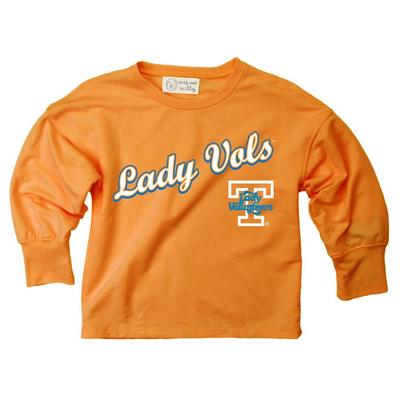 Tennessee Lady Vols Wes and Willy Kids Long Sleeve Soft Top