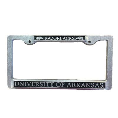 Arkansas Razorbacks Pewter License Plate Frame