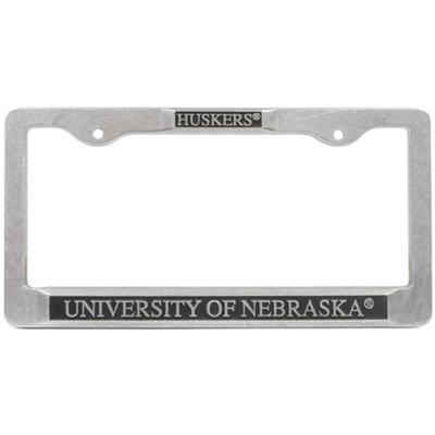 Nebraska Huskers Pewter License Plate Frame
