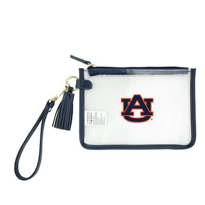 Auburn Tigers Clear Sling Bag with Printed Purse Strap in Navy and Ora