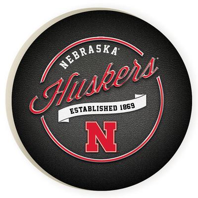 Nebraska 2-Pack Script Car Coasters