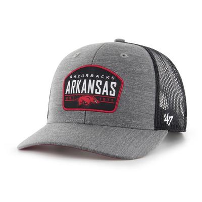 Arkansas 47' Brand Slate Woven Label Trucker Hat