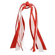  Red And White Streamer Ponytail Hair Bow