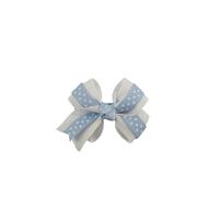  Light Blue And White Clip Hair Bow